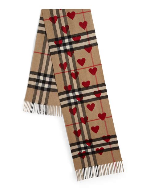 burberry giant check heart print scarf|burberry scarf 50 cashmere wool.